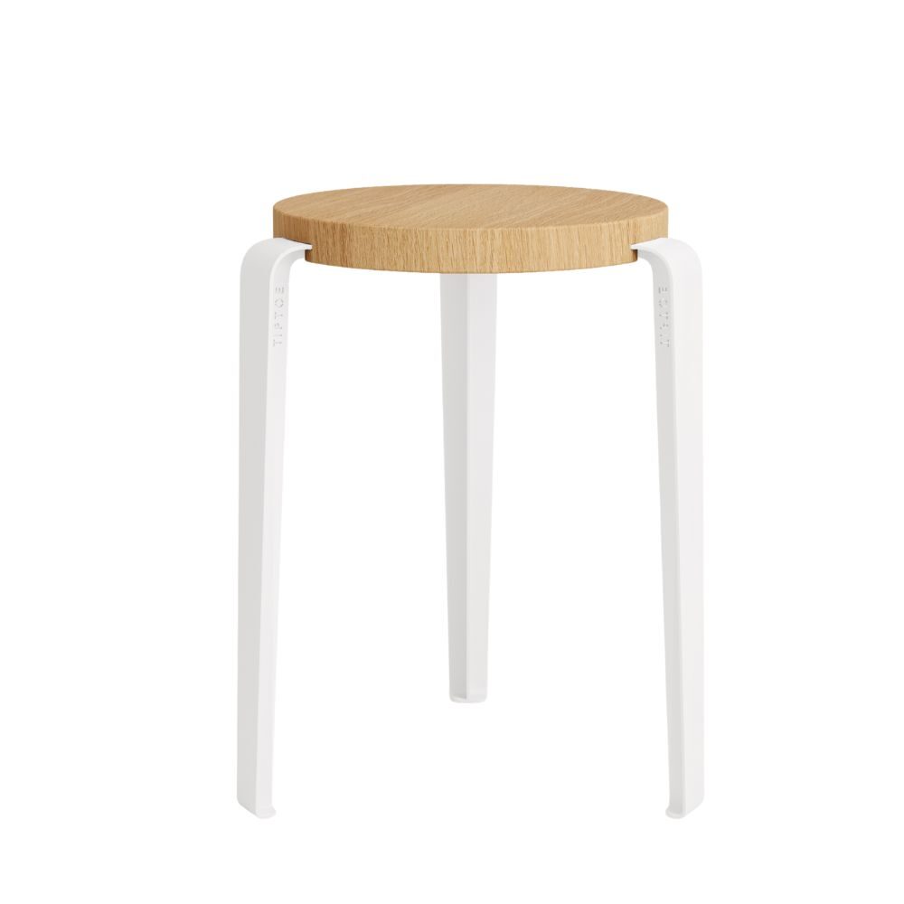 Tabouret LOU chêne - Blanc Nuage