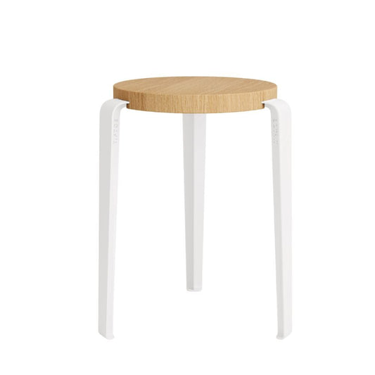Tabouret LOU chêne - Blanc Nuage
