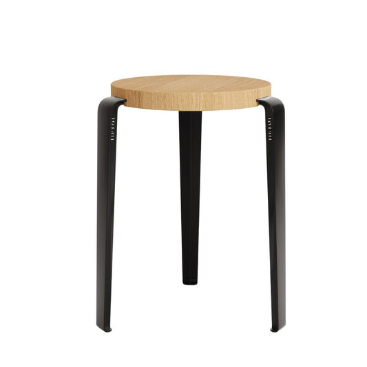 Tabouret LOU chêne - Noir Graphite